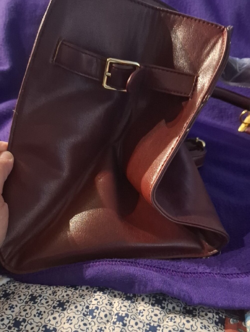 Classic Burgundy Satchel with Matching Pouch and Wallet - Picture 8 of 8